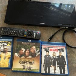 Panasonic Blu-ray player with 3 movies