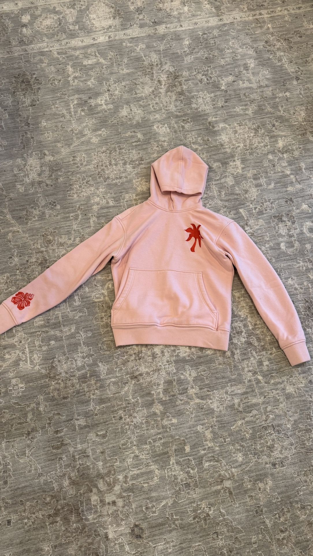 Pink Palm Puff Hoodie size XS Pink Color