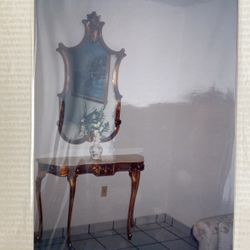 Antique Mirror and Table