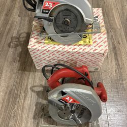Pair (2) of Skilsaw Circular Saws with Blades 