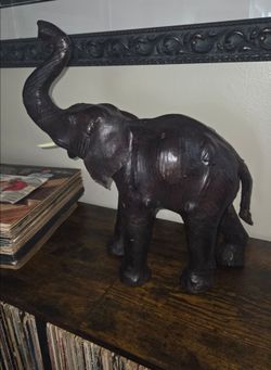 Leather Elephant Statue