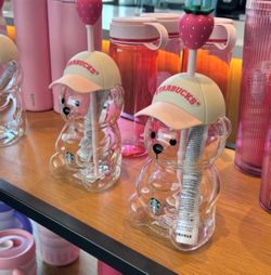 Starbucks Pink Bearista Glass Cup