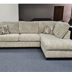 Galactic Charcoal and Parchment Tan Sectional line soft corduroy 