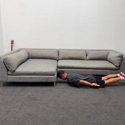 CB2 Decker Grey Sectional Couch with Oversize Chaise *Retails 2.8k* Modern - Can Deliver and Setup
