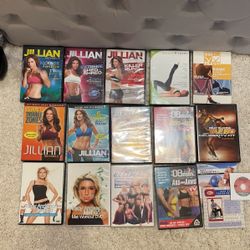 Set Of 17 Jillian Michaels Tracy Anderson Beach Pilates Windsor Pilates Taebo bellydance 