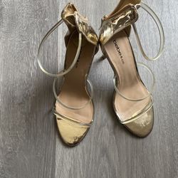Gold Metallic /Clear Heels 