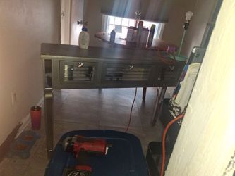 Girls grey vanity desk