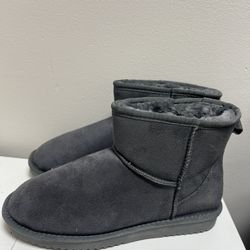 DREAM PAIRS Snow Boots for Women Genuine Suede Faux Fur Lining Anti-Slip Warm Winter Booties Slip On Memory Foam Ankle Boots FuzzyClassicⅡ Low Boots