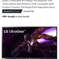 1440p 144hz Monitor LG 27GP850-B Ultragear