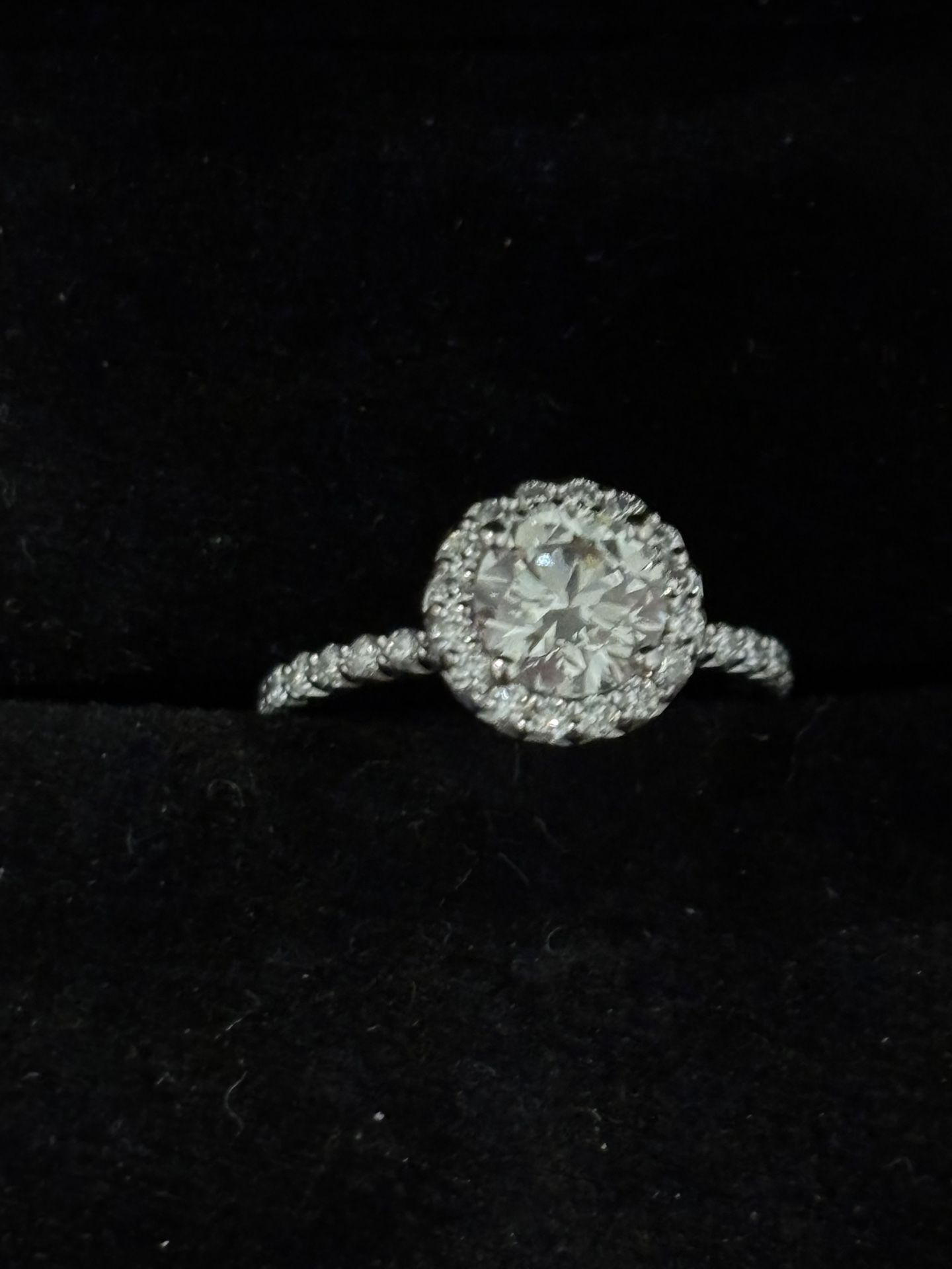 2 Carat TW Round Halo Lab Diamond Ring White Gold Size 6