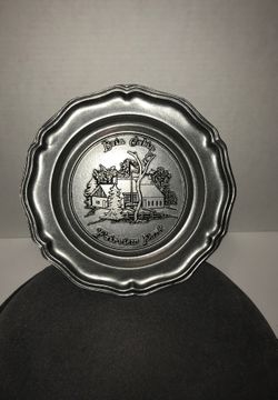 Antique Bain park cabin pewter plate 10.00