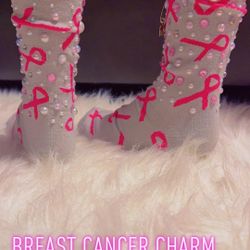 Breast Cancer Charm Socks  Read All Below To See Price**