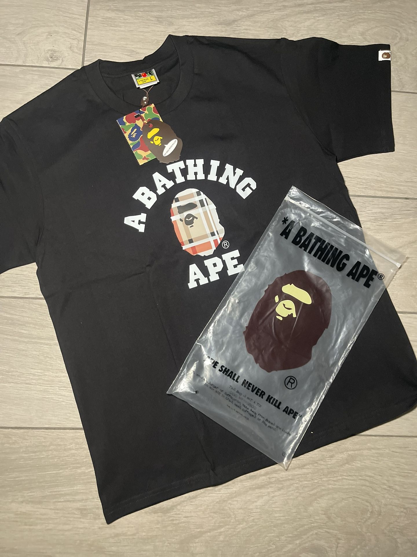 Bape check college T-shirt