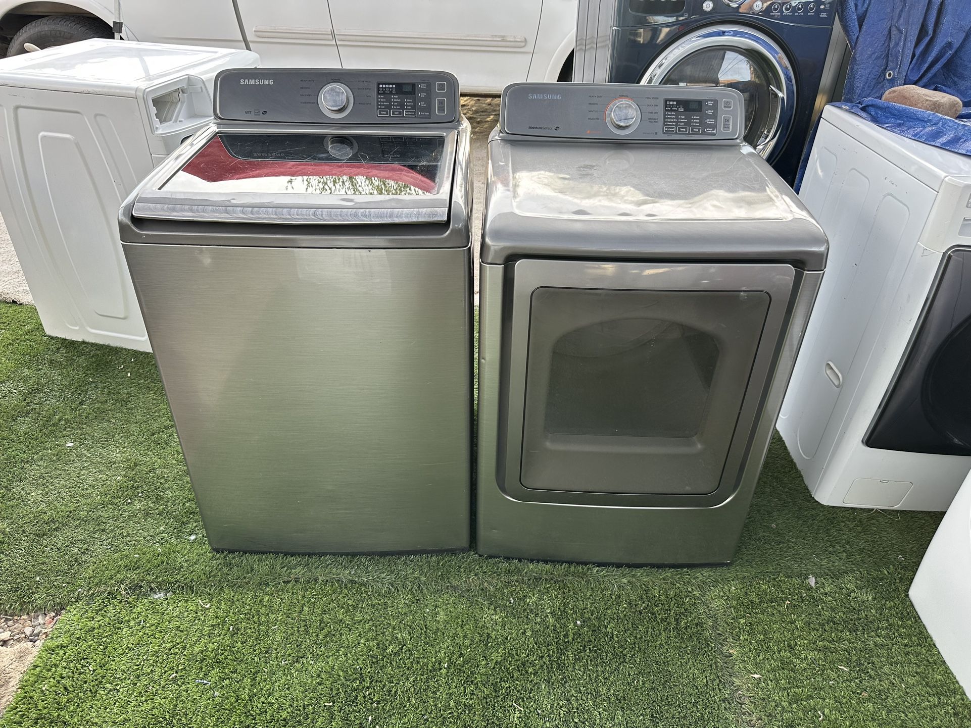 Samsung top load washer and electric dryer 