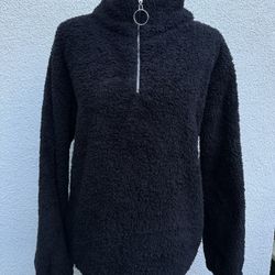  Lack Fuzzy Quarter Zip Sweater 