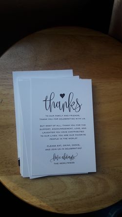 Thankyou wedding cards