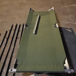 Military Camping cot ( green ) with mosquito net frame