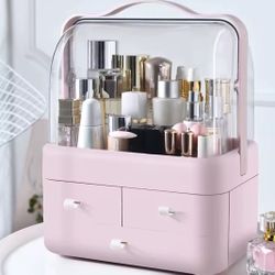 1pc Cosmetics Receiving Box Dust-Proof Desktop Makeup Organizer with Drawer for Skin Care Products Household Storage Box Shelf