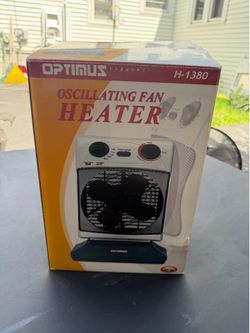 NEW Optimus H-1380 Oscillating Fan Heater Portable Electric Space Heater in Box
