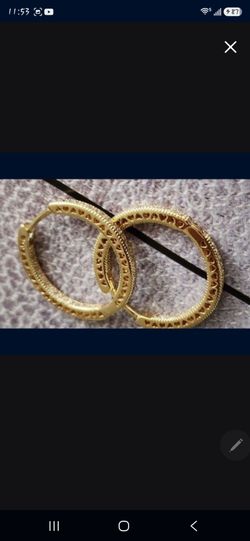 Pandora  Large Gold Hoop Earrings