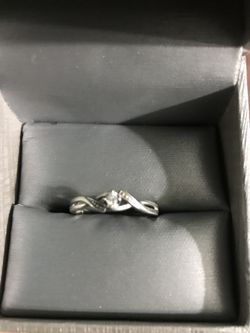 1/10 Carat Diamond Ring Sterling Silver