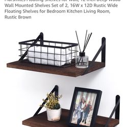 Two Wood Floating Shelves