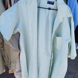 Mens Dressy Green Short Sleeve Shirt, 18