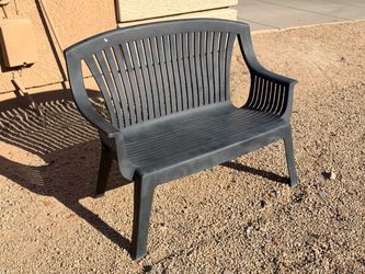 Black Plastic Outdoor Patio Loveseat (LxWxH: 24” x 49” x 37”)