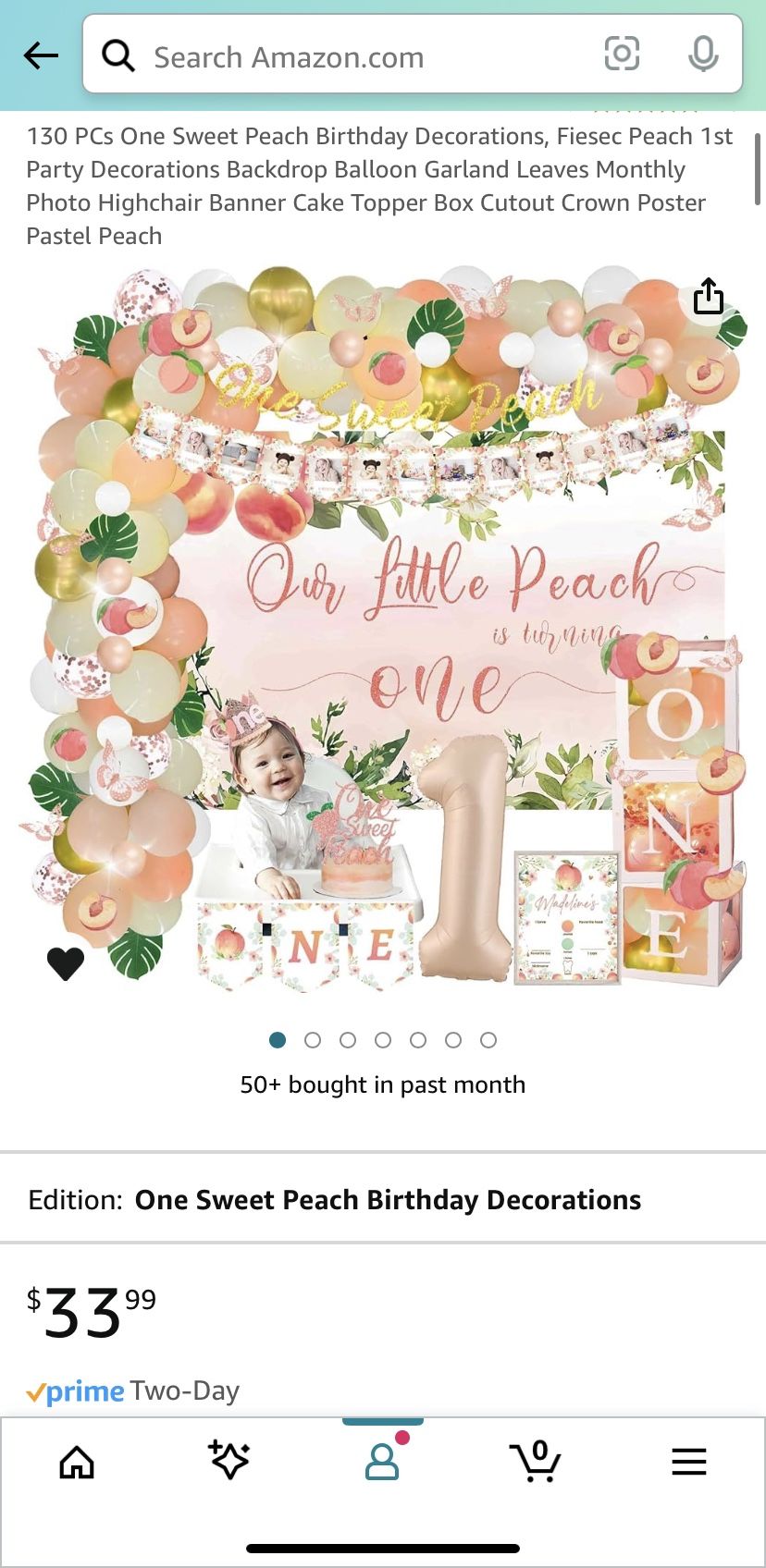First Birthday SWEET PEACH THEME