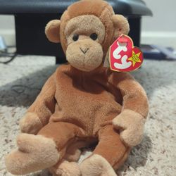 Ty Bongo Monkey Beanie Baby 4067 Tan Tail