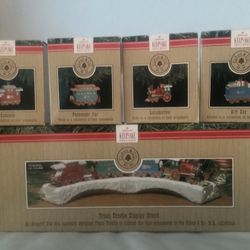 Hallmark Train Ornament Collection – Complete 4-Car Series + Trestle Display