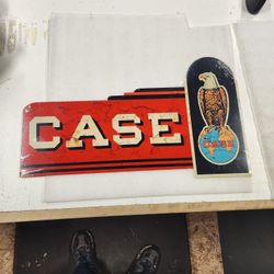 Case Farm Tractor Eagle Globe Steel Metal Sign 