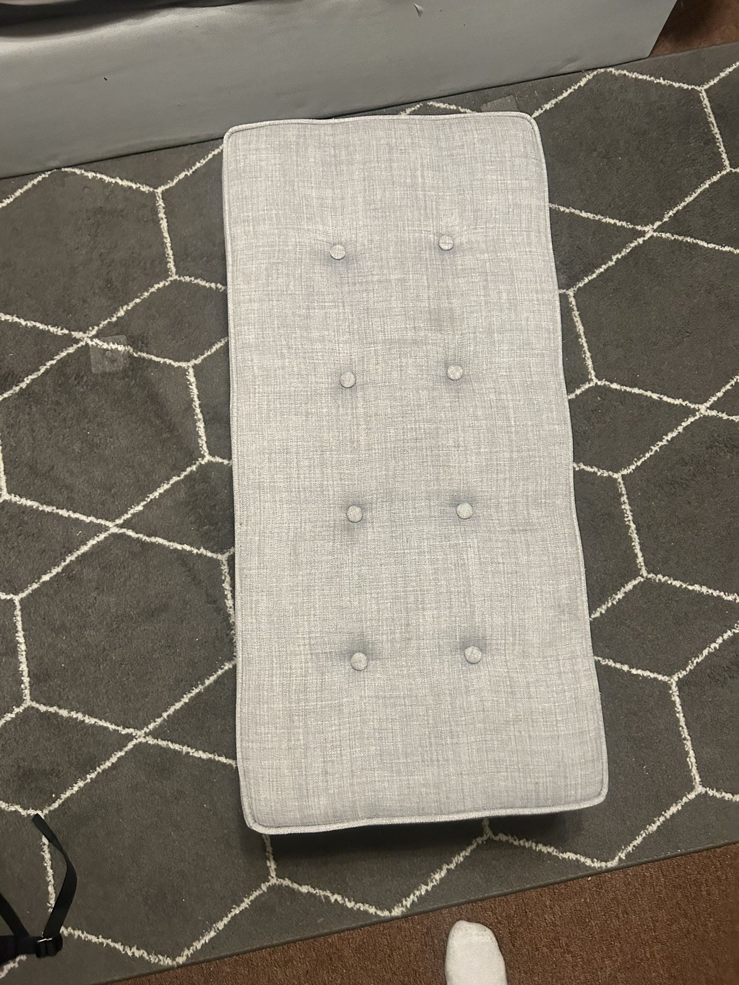 Shelton Tufted Top Storage Ottoman- Gray
