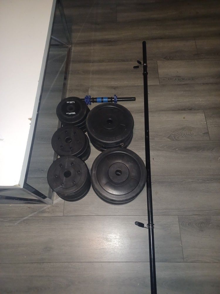 Weights With Bar And Small Curl Bar