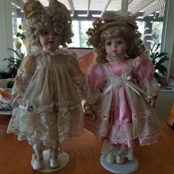 Antique Duck house Brass keys dolls