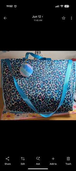 Leopard print tote bag with butterflies