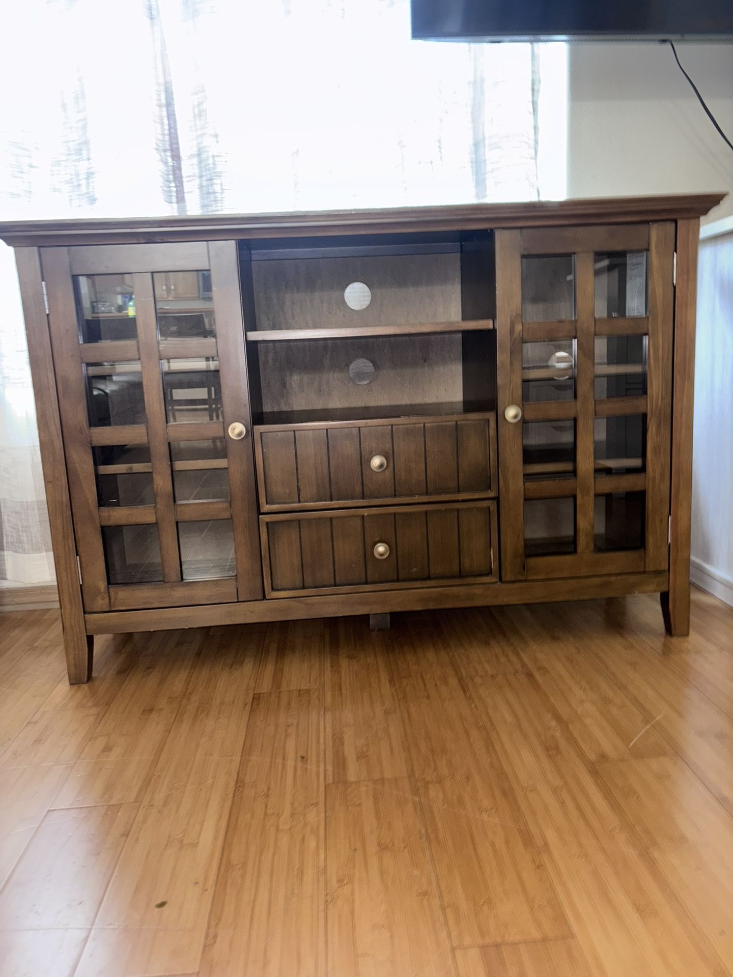 Brown Solid Wood Credenza Sideboard & Buffet .