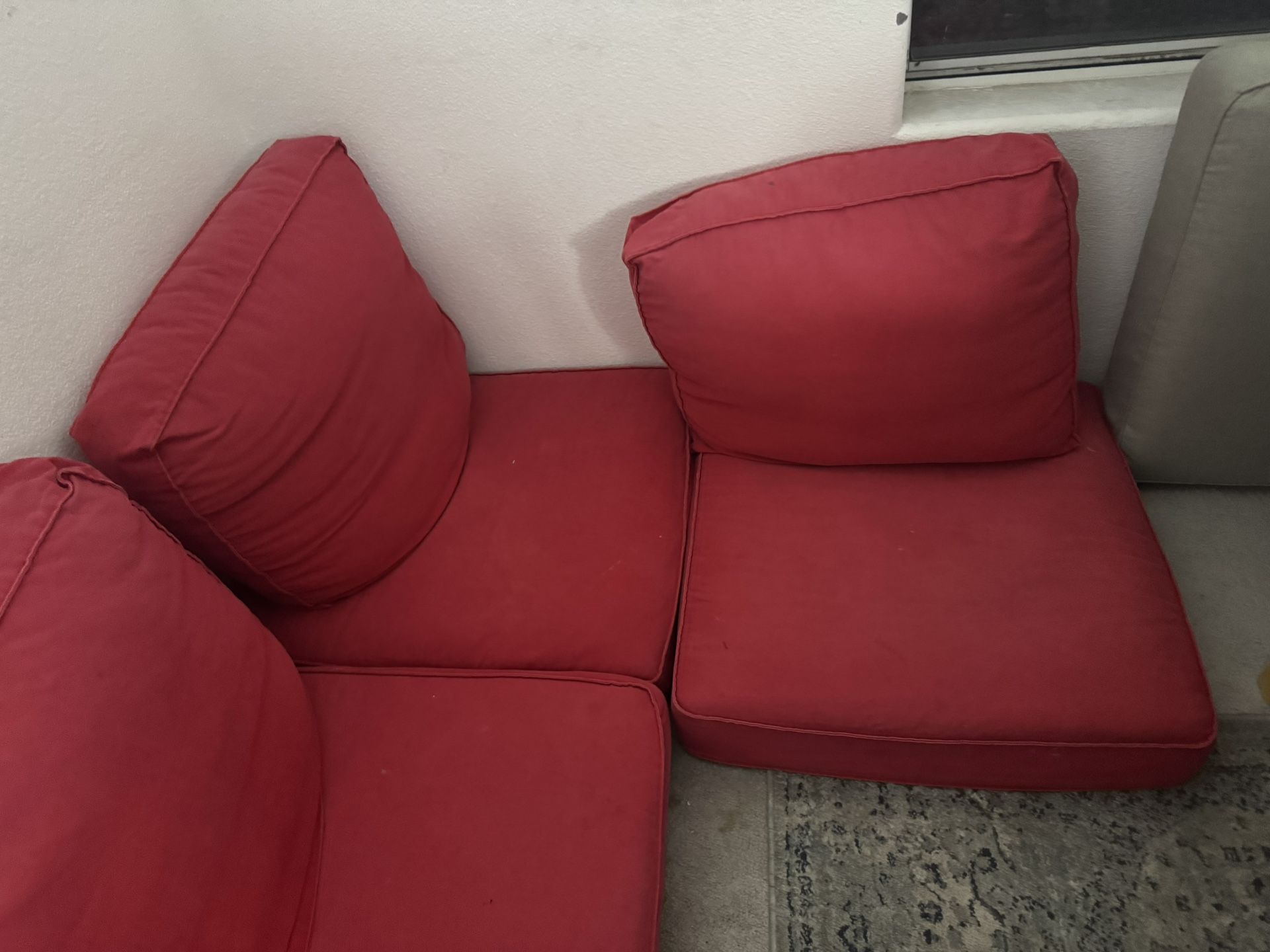 Ikea KIVIK Red pillow of couches" and "sitting pillow" ) For Sofa, love seats and extra Washable covers For ($20)