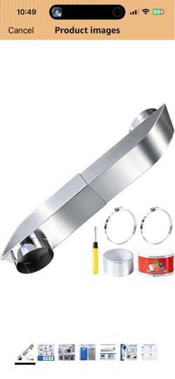 12–19 Inch Adjustable Periscope Dryer Vent Kit, 4 Inch Stainless Steel Flat Dryer Vent Duct, Space-Saving Telescoping Vent Adapter for Tight Spaces, C