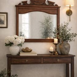 Vintage Solid Wood Mirror 