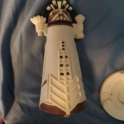 Retired vintage
 Partylite Ceramic Kachina Totem Mayan Aztec Tea Light Candle Shade