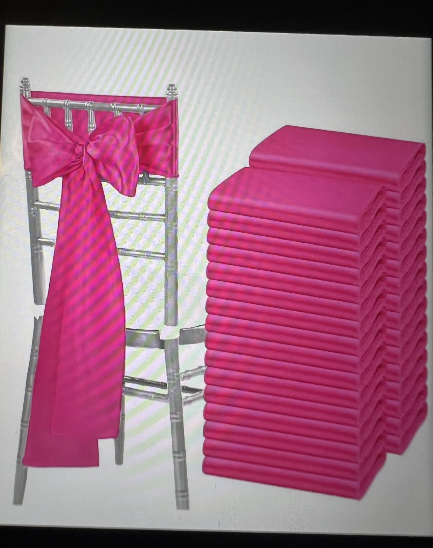 Hot Pink Chair Sashes 