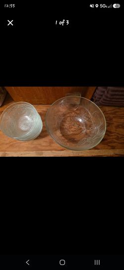 8-piece Vintage KIG Indonesia Glass Bowl Set