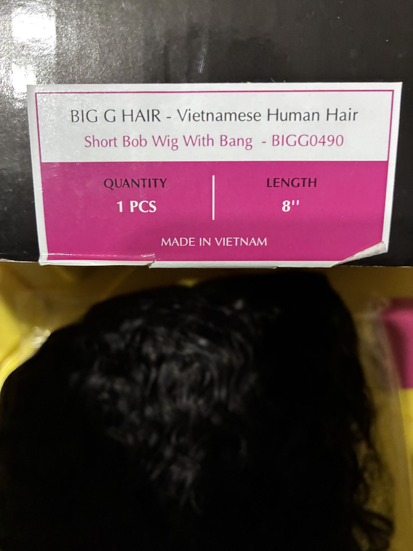 8 Inch Vietnamese Human Hair Short Bob Wig With Bang