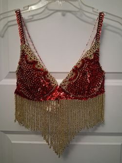 Red/Gold Top for Belly Dancing  from Brazil