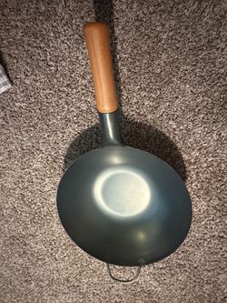 Carbon Steel Wok With Wooden Handles 