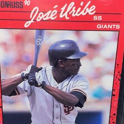 😘⚾️DOB ERROR Card⚾️😘 1990 Donruss “Jose Uribe” #335 Trading Card