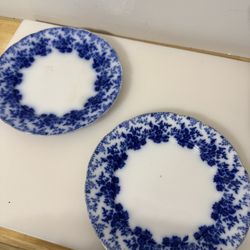 Antique Ridgeway  Blue Floral Plate