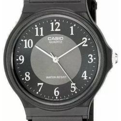 MEN'S BLACK/SILVER ANALOG WATER RESISTANT CASIO WATCH MQ-24-1B3LCK