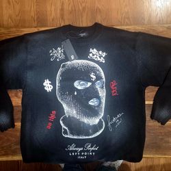 Left Point Men's "Ski Masked Ben Franklin" Crewneck Sweater 
